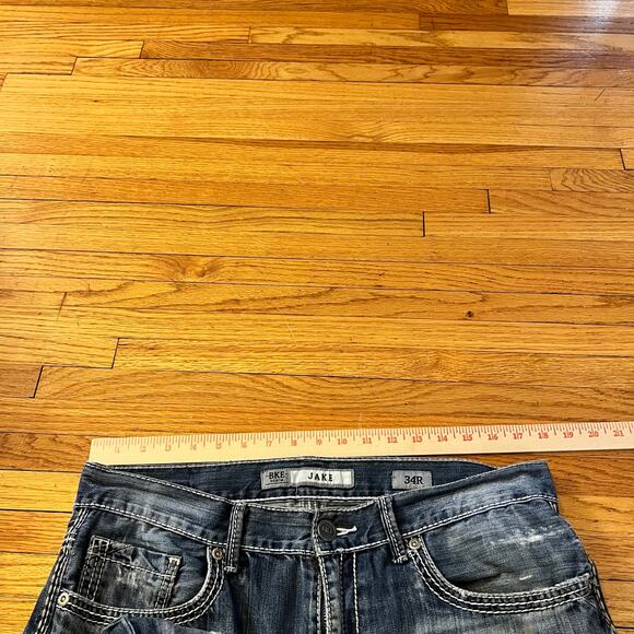 Silver Jeans Mens 34 Jake Straight Distressed Thick Stitch Pants - Picture 8 of 11